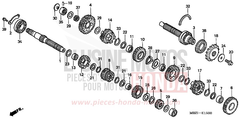 GETRIEBE von Hornet S FORCE SILVER METALLIC (NH411) von 2002